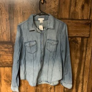 Toska button down Jean shirt size large new with tags